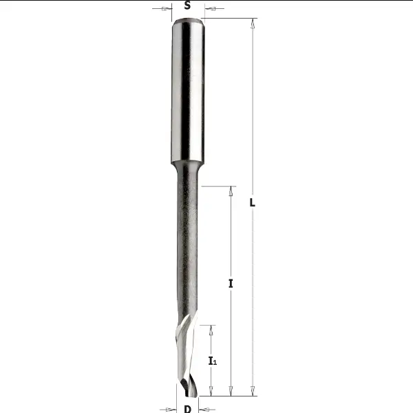 Freza elicoidala pentru aluminiu si PVC HSS 5%Co cu taiere pozitiva, serie redusa CMT; 4x16x8 mm Freza elicoidala pentru aluminiu si PVC HSS 5%Co cu taiere pozitiva, serie redusa CMT; 4x16x8 mm