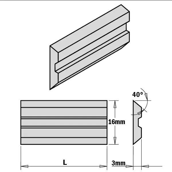 Cutit reversibil CMT 795.180.16; 180x16x3 mm; 2 unitati