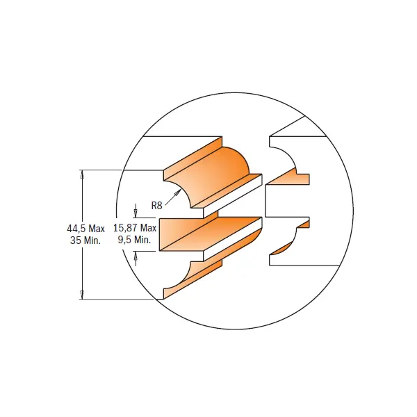 Dimensiuni set 3 freze lemn CMT Dimensiuni set 3 freze lemn CMT