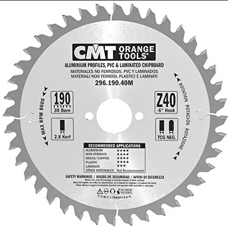 Disc de taiat pentru laminat CMT 296; 190x2,8x30; Z40; -6° Disc de taiat pentru laminat CMT 296; 190x2,8x30; Z40; -6°