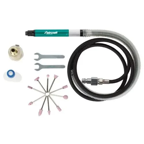 Set polizor pneumatic de precizie + accesorii PSS PRO AIRCRAFT Carucior cu collet 3 mm