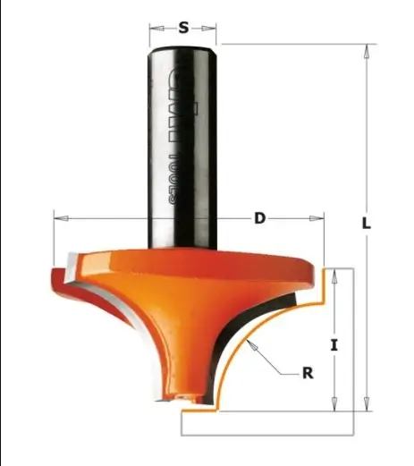 Freza pentru tesit CMT 727.060.11; 23/12 mm; cu rulment