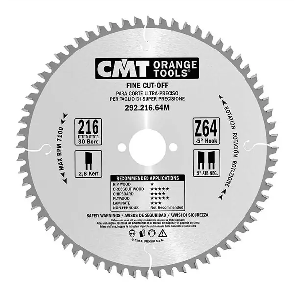Disc de ferastrau CMT 292; 120x1,8x20; Z40; 10° Disc de ferastrau CMT 292; 120x1,8x20; Z40; 10°