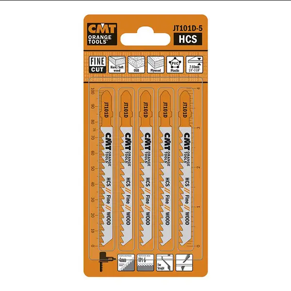Lame de fierastrau cu taiere dreapt pentru lemn moale si dur, placaj, OSB, laminate si plastic CMT JT101D-5; 5 unitati Lame de fierastrau cu taiere dreapt pentru lemn moale si dur, placaj, OSB, laminate si plastic CMT JT101D-5; 5 unitati
