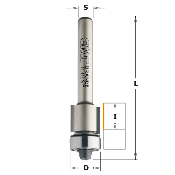 Freza pentru riflat, cu taisuri din diamant policristalin; S=1/4"; D=12,7 mm Freza pentru riflat, cu taisuri din diamant policristalin; S=1/4"; D=12,7 mm