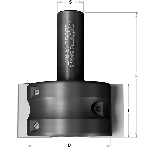 Freza pentru tesit, cu cutite interschimbabile CNC CMT 663.301.11; S=20 mm; D=65 mm, RH