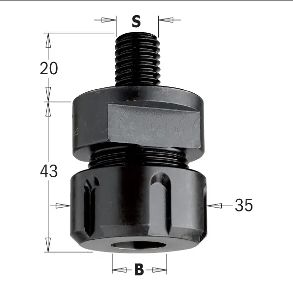 Mandrina port-freza pentru masini de frezat electrice S=M14X2 mm