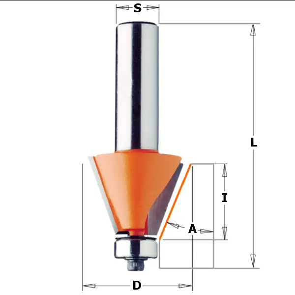 Freza de sanfrenat CMT; 38,5/22 mm; cu rulment