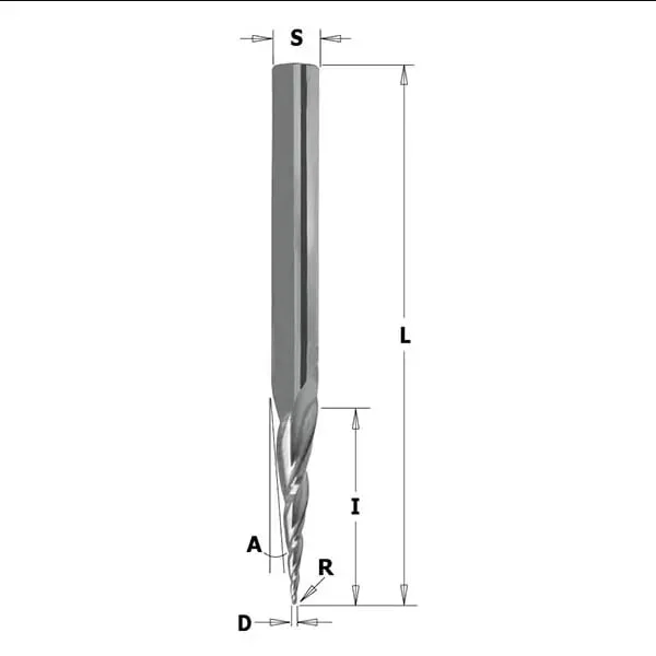 Freza elicoidala cu varf conic CMT; S=6 mm; D=0,8 mm CMT Italy Freza elicoidala cu varf conic CMT; S=6 mm; D=0,8 mm CMT Italy
