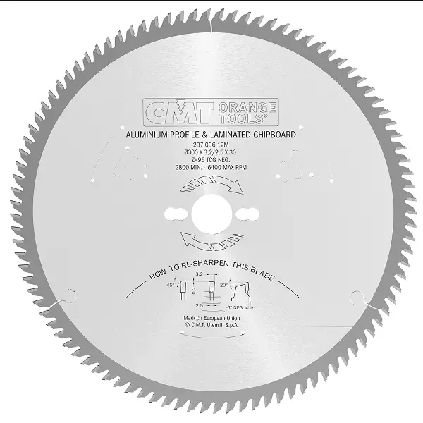 Disc de taiat pentru aluminiu CMT 297; 400x3,8x32; Z108; -6° Disc de taiat pentru aluminiu CMT 297; 400x3,8x32; Z108; -6°