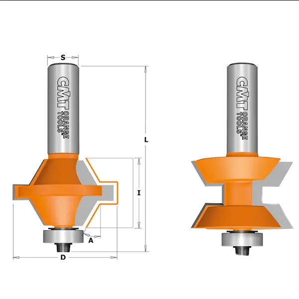 Freza pentru Imbinari Paralele in V CMT 855.510.11; 40/25,4 mm; cu rulment