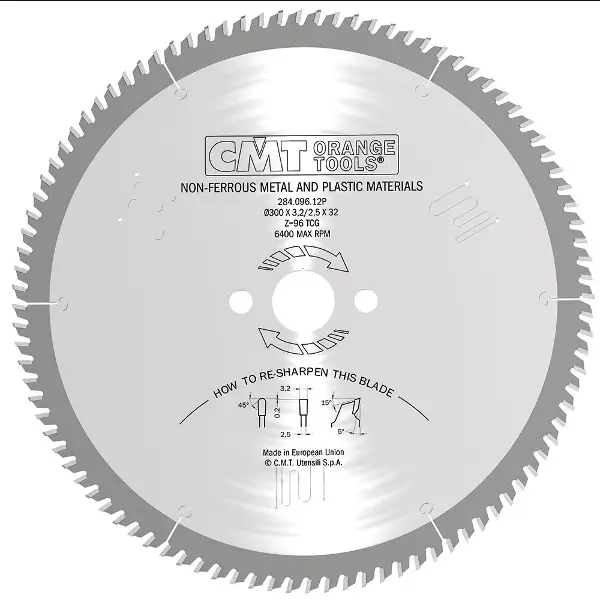 Disc de ferastrau pentru aluminiu CMT 284; 216x2,6x30; Z40; 5°