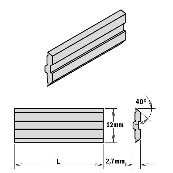 Cutit reversibil CMT 795.240.12; 240x12x2,7 mm; 2 unitati Cutit reversibil CMT 795.240.12; 240x12x2,7 mm; 2 unitati