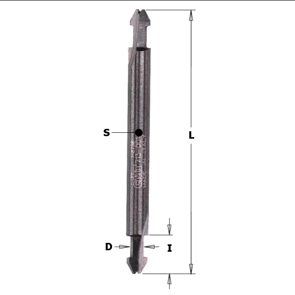 Freza cu taisuri drepte pentru lacasuri de garnituri la tamplarie; S=6,35 mm; D=3,5 mm