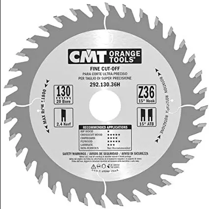 Disc de ferastrau CMT 292; 130x2.4x20; Z36; 15° Disc de ferastrau CMT 292; 130x2.4x20; Z36; 15°